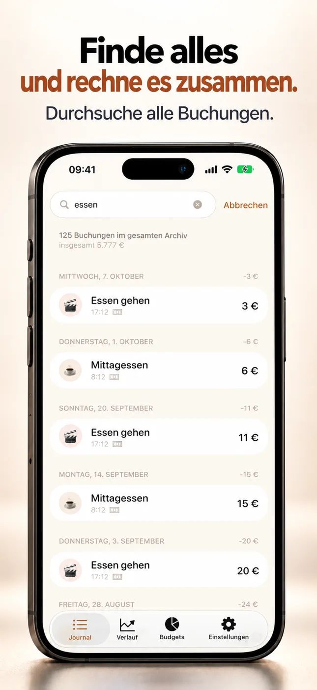 Suche nach Notiz und Kategorie