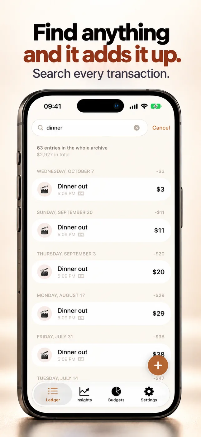 Search by note and category