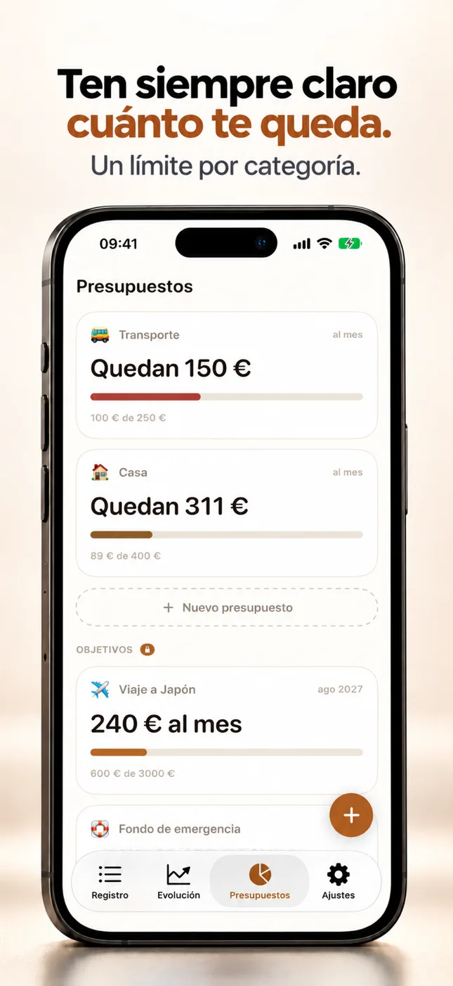 Presupuestos que muestran lo que te queda